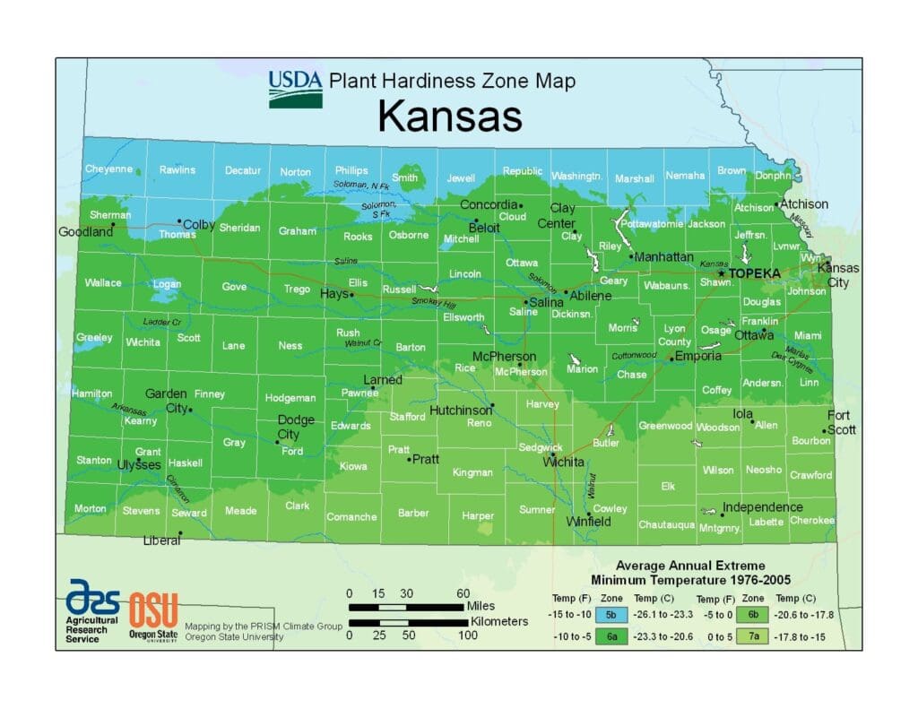 Plant Hardiness Zone - Kansas