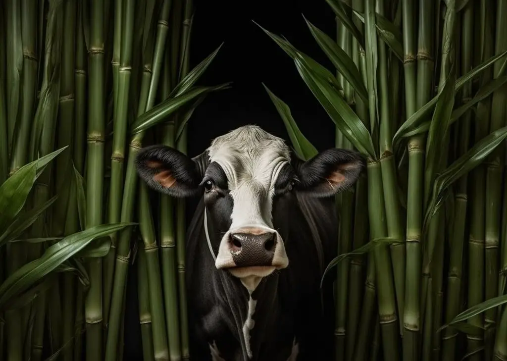 cow, bamboo